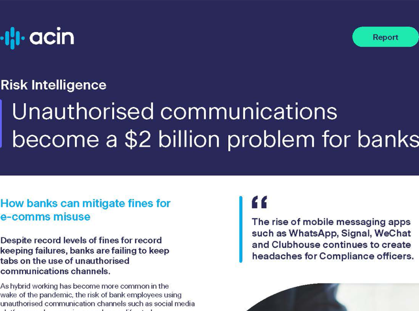 RI Report Unauthorized communications become a $2 billion problem for banks graphic