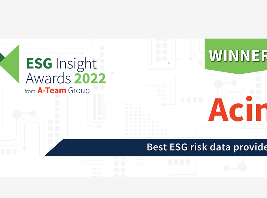 Acin announced as the Best ESG risk data provider at the ESG Insight Awards